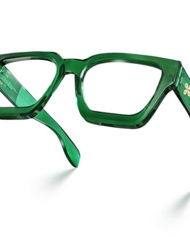 VISOONE Blue Light Blocking Glasses with TR90 Rectangle Frame and Chic Preppy Look for Women Men RIVER