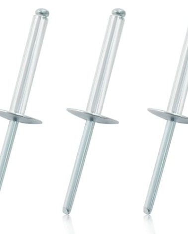 Zorveiio 60 Pcs 3/16" x 1-1/4" Large Flange Aluminum Blind Rivets Dome Head Pop Rivets for Installing Accessories, Silver