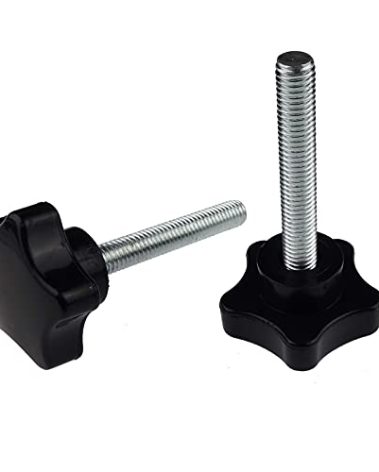 Kasteco 2 Pack Black 8mm(M8) Thread Replacement Star Hand Knob Tightening Screw (M8 x 50mm)