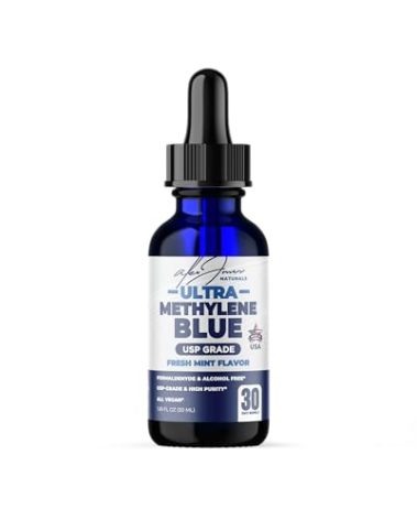Ultra Methylene Blue Fresh Mint Flavor - Alex Jones Naturals - 1% USP (Pharmaceutical) Grade Supplement with Dropper, Methylene Blue USP Grade