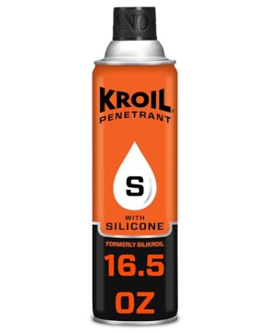 Kroil Penetrating Oil with Silicone (Aerosol Spray-16.5oz Can-Single) | Penetrant for Rusted Bolts, Metal | Lubricant for Hinges, Chains, Moving Parts (SK162)