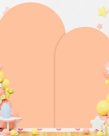 OMKSIH Arch Covers Peach 6FT 7.2FT Wedding Arch Cover Set of 2 Spandex Arch Stand Cover Arched Cover Round Top Chiara Backdrop Cover for Bridal Shower Birthday Party Banquet Decorations