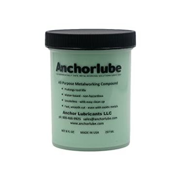 Anchorlube All-Purpose Metalworking Compound 8oz Jar - Water-Based Cutting Fluid for Drilling, Tapping, Sawing - Great on Stainless Steel | No Oil