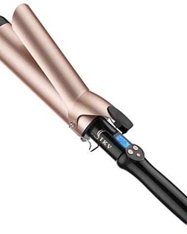 2 Inch Curling Iron Extra Long Barrel for Long Hair, Large Barrel Curling Wand Ceramic Tourmaline with LCD Display,10 Temps, Dual Voltage