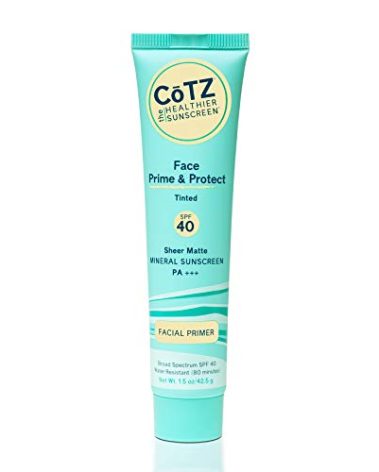 COTZ Face Prime & Protect Tinted Mineral Sunscreen and Facial Primer Broad Spectrum SPF 40; PA+++ 1.5 oz / 42.5 g.