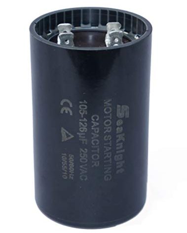 BlueNatHxRPR 105-126 MFD (uF) Motor Start Capacitor Compatible for Franklin Control Box 2823008110, 2823018110, 2801084915, 2823018310, 2823508110 1.0 1.5 and 2 HP Well Pump and Others