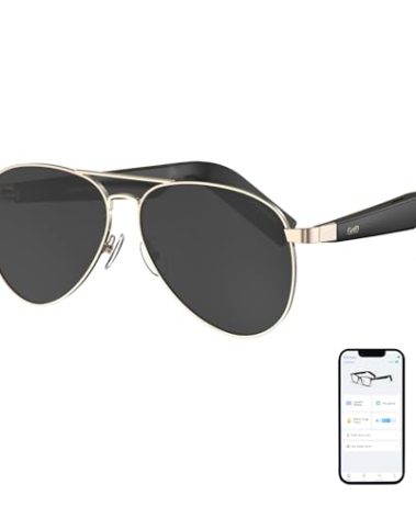 GetD AI Glasses, AI Real-time Translation with 147 Languages, Smart Nylon Polarized Sunglasses, Bluetooth Aviator Sunglasses for Men and Women with Speaker, Music Audio Glasses for Traveling