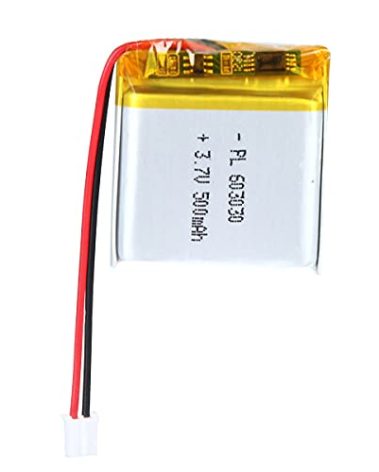 YTKavq 3.7V 500mAh Battery 603030 Lithium Polymer Ion Rechargeable Li-ion Li-Po Battery with 2P PH 2.0mm Pitch Connector