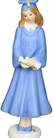 Enesco Growing Up Girls “Brunette Graduate” Porcelain Figurine, 7.5” Blue