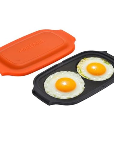 MACONEE Microwave Egg Fryer | Cooker & Poacher for Breakfast Sandwiches | Maker for 2 Eggs | Dishwasher-Safe & BPA-free