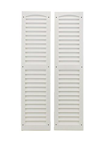 Shed Windows and More, Louvered Shed Shutter or Playhouse Shutter White 9" X 36" Sold by The Pair