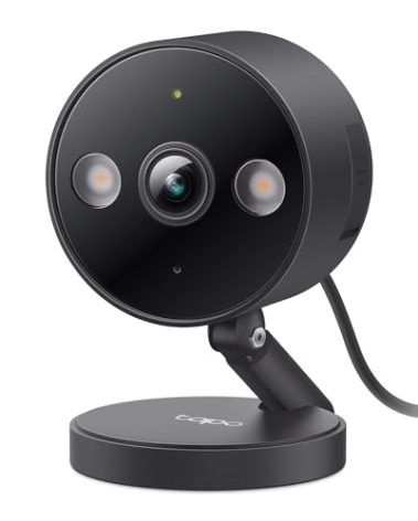 Tapo by TP-Link 2K QHD Security Camera Indoor/Outdoor, Color Night Vision, Free Person/Pet/Vehicle Detection, Baby Monitor, Local/Cloud Storage, IP66, Dual-Spotlight, Black(C121)