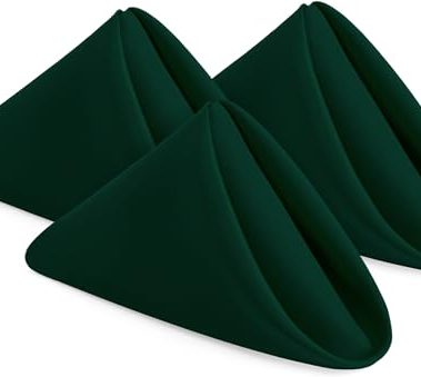 Utopia Home Hunter Green Cloth Napkins (12 Pack, 20x20 Inches), Ideal Dinner Napkins for Party, Wedding and Lunch/Dinner