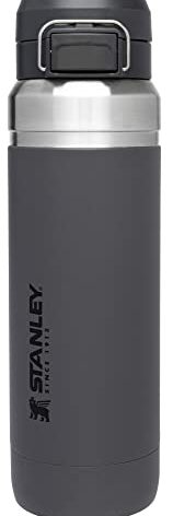 Stanley Quick Flip GO Water Bottle 36 oz | Push Button Lid | Leakproof and Packable for Travel and Sports | Insulated Stainless Steel | BPA-Free | Charcoal