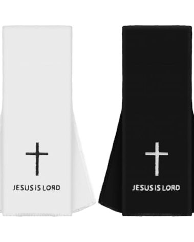 VitalCozy 2 Pcs Christian Cross Football Towel with Hook and Loop Closure, Cotton Quarterback Qb Sports Towel with Bible Cross for Football Jesus Faith White and Black