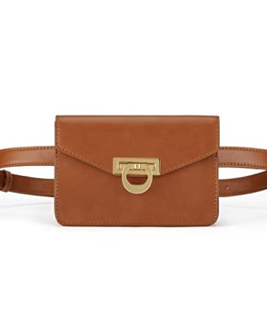 ECOSUSI Fanny Pack for Women PU Leather Belt Bag Waist Bag Fashion Waist Pack Pouch Small Purse for Party, Travel, Hiking