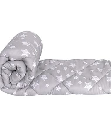Baby Blanket for Boys and Girls, Soft Cozy Toddler Comforter Quilted with Grey Star Print, Ultra Soft and Comfortable Down Alternative Crib Comforter, 39x47 Inches
