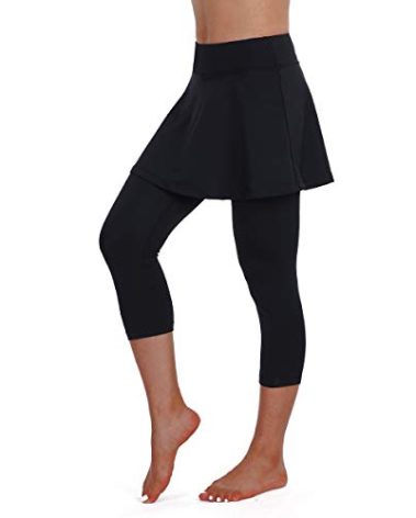 ANIVIVO Skirted Legging for Women, Yoga Legging with Skirts &Women Tennis Leggings Clothes(Black,L)
