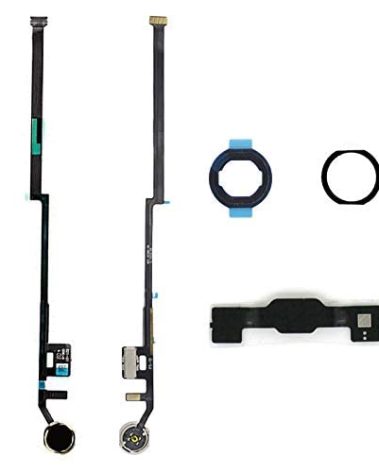 Dedyel Home Button Replacement for iPad 7th/8th/9th Generation (10.2 Inch, 2019/2020/2021) A2197 A2270 A2602 Incl Flex Cable Connector (Black Gold Ring)