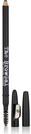 The BrowGal - 3 in 1, Skinny Eyebrow Pencil - 05 with Sharpener Cap & Spoolie Brush - Draws Tiny Brow Hairs & Fills in Sparse Areas & Gaps, Sharp Enable, Longwear, Long Lasting – 7.4 In, Taupe Color