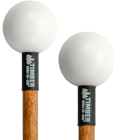 Timber Drum Co. Percussion Bell Mallets — MADE IN U.S.A. — Sticks for Glockenspiel, Xylophone, Blocks — Hard Poly, 15.25"