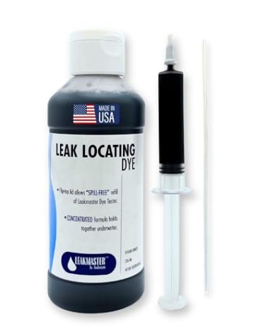 Leakmaster Pool Leak Detection Kit – 8 oz Blue Dye with Reusable Syringe – High-Visibility Leak Finder for Pools, Hot Tubs & Spas – 40+ Refills– Professional Water Tracing Tool