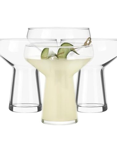 Libbey Stemless Margarita Glasses Set of 4, Classic, Lightweight Mixed Cocktail Glasses Set, Large Margarita Glasses Set for Cinco de Mayo, Parties