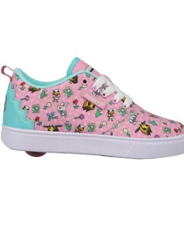 HEELYS Wheeled Heel Shoe, Pink/Aqua, 7 US Unisex Big Kid
