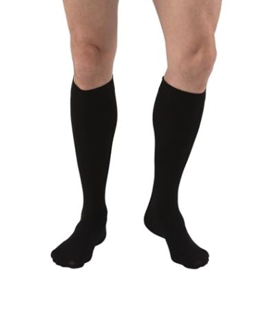 JOBST Relief Knee High Graduated Compression Socks, 30-40 mmHg - Comfortable Unisex Design - Closed Toe, Black, X-Large