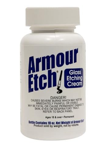 Armour Etch Glass Etching Cream - Create Stunning Designs on Glass Surfaces - Etching Cream for Glass by Armour Products - 10 oz Net Weight