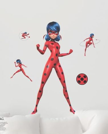 Wall Palz Miraculous Tales of Ladybug and Cat Noir 29" Peel and Stick Wall Decals - 3D Augmented Reality Interaction