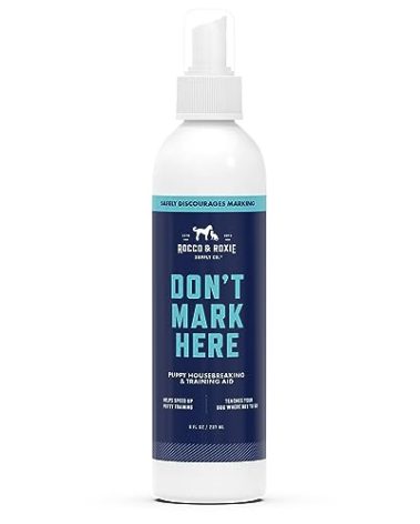 Rocco & Roxie Dog Potty Training Don't Mark Here - No Pee Repellent Spray for Dogs Indoor & Outdoor - Puppy Housebreaking Supplies - Anti Peeing for Dogs and Puppies - Made in USA