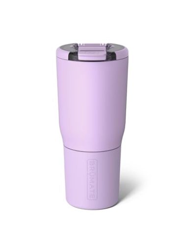 BrüMate Nav 25oz 100% Leak Proof Insulated Travel Tumbler with Magnetic BevLock™ Lid - Double Wall Cup-Holder Friendly Stainless Steel Mug (Lavender)
