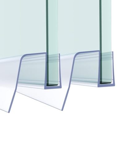 FCSOTSPS Sliding Shower Door Bottom Seal, 2 PCS 1/4" x 36" Sliding Shower Door Sweep for 1/4 Inch Glass, Frameless Glass Door Seal Strip Stop Shower Leaks and Create a Water Barrier