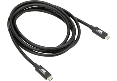 OWC Thunderbolt 4 Cable, Thunderbolt Certified, 2.0 Meter (6.56 ft.), 40 Gb/s Data Transfer, 100W Power Charging, Compatible with Thunderbolt 4, Thunderbolt 3, USB-C, and USB4 Devices, Black