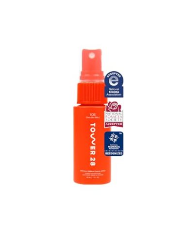 Tower 28 SOS Daily Rescue Facial Spray for Sensitive Skin, Hypochlorous Acid Spray Helps Visibly Reduce the Appearance of Redness and Breakouts, Travel Size Toner for Face, 1 FL Oz