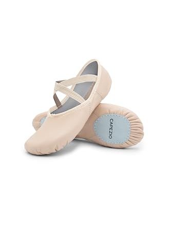 Capezio Girls Leather Juliet Ballet Shoe-Child, Light Pink, 1 Little Kid