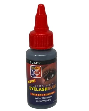 Salon Pro 30 Second Eyelash Glue for Strip Lashes, Black, 1 Fl. oz