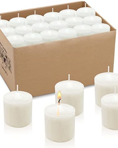 10 Hour White Votive Candles for Weddings Party Spa and Emergency, Set of 36 Unscented Bulk Candles for Restaurants and Home Decoration