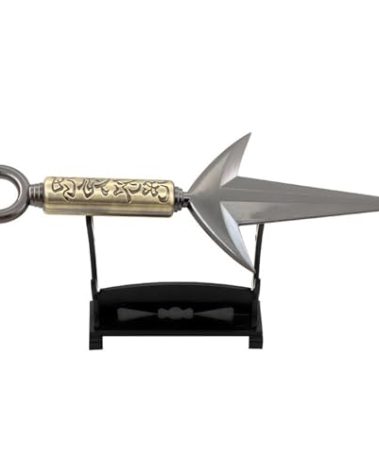 FAYAIALO 9 inches Minato Kunai Uzumaki kakashi Namikaze kunai Metal Ninja Cosplay Model Keychain (Silver)