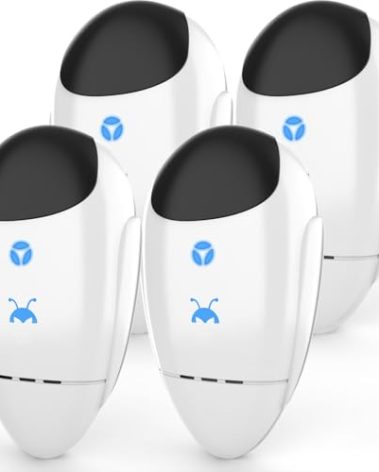 2025 Upgraded Ultrasonic Pest & Insect Repeller, Ultrasonic Repellent for Roach, Rodent, Mouse, Bugs, Mosquito, Mice, Spider, Ant, Electronic Plug in Pest Deterrent, 4 Packs