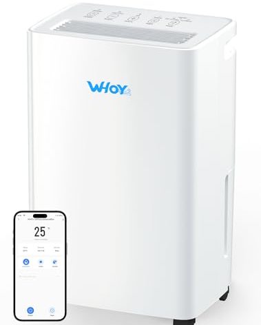Dehumidifier for Home, 2500-3000 Sq Ft, 60 Pints Max. Smart Compressor, Smart App-Controlled, With Drain Hose, Child Lock, Idea for Bedrooms, Basements, Laundry