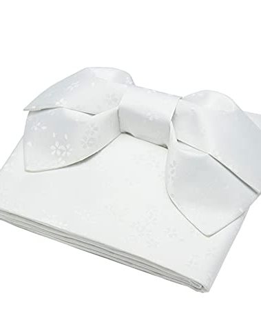 Kimono Obi Belt Traditional Pre Tied Bow Japanese Yukata Belt for Kimono Halloween White