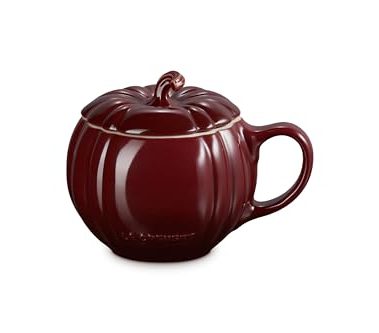 Le Creuset Stoneware Pumpkin Mug with Lid, 14 oz., Rhone