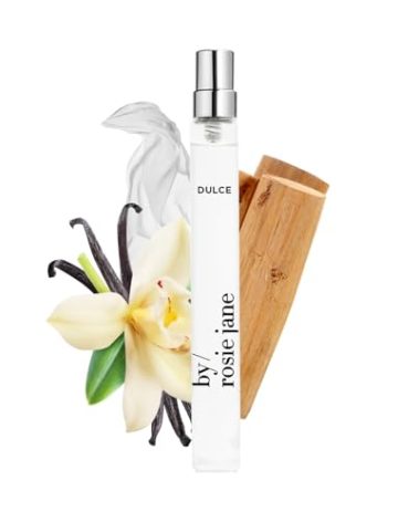 By Rosie Jane Travel Perfume Spray (Dulce) - Clean Perfume for Women - Non-Toxic Body Mist with Notes of Creamy Vanilla, Brown Sugar & Warm Hinoki Wood - Paraben, Sulfate & Phthalate Free (10ml)