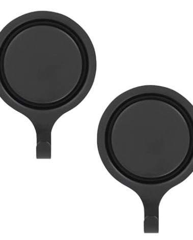 Haute Decor Attract Pinch-Free Magnetic Wreath Hanger (Matte Black) - Set of 2 Magnets - for use on 1 Single-Pane Glass Door/Window or 2 Metal Doors/Surfaces