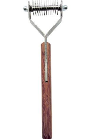Mars Coat King Dematting Undercoat Grooming Rake Stripper Tool for Dogs and Cats, Stainless Steel with Wooden Handle for Thick Coats, 12-Blade Stripper for Groomers, Pet Owners