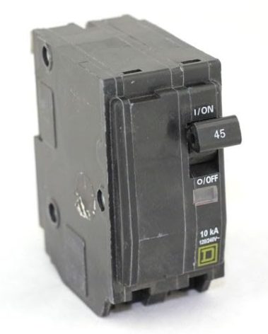 Square D Circuit Breaker, 45 Amp, 2-Pole, QO245
