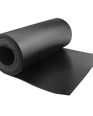 VUAOHIY Neoprene Rubber Sheet, Solid Rubber Seal Strips for DIY Gasket Materials, Oil-Resistance, Sound Reduce and Anti-Slip for Flooring, Pads, Bumpers, Supports (12In x 1/16In x 10Ft)