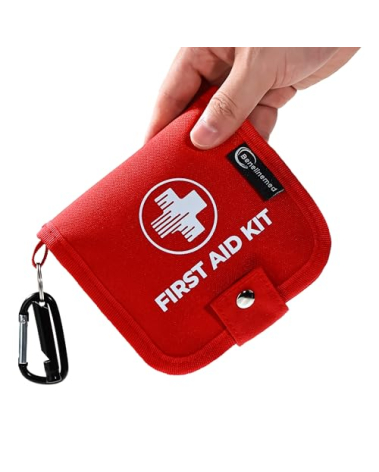 Benelinemed Mini First Aid Kit - 137 Piece Small Emergency Medical Kit for Home, Car, Travel, Camping & Outdoor Activities FSA/HSA (Red)